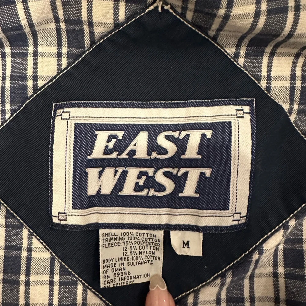 Vintage East West Navy and Gray Hooded Jacket - Picture 3 of 3